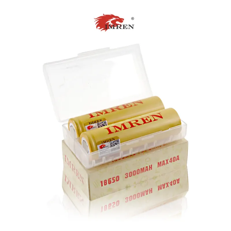 IMREN 3.7V 18650 3000mAh Li-ion RECHARGEABLE BATTERY 2CT/PK