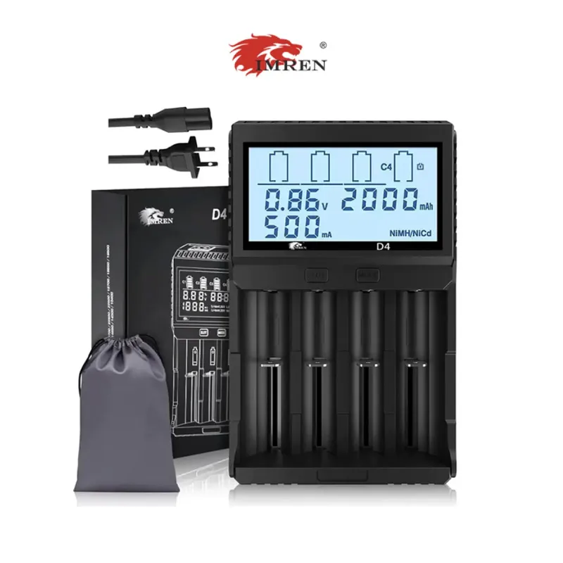 IMREN D4 USB QC SMART 4 BAY BATTERY CHARGER