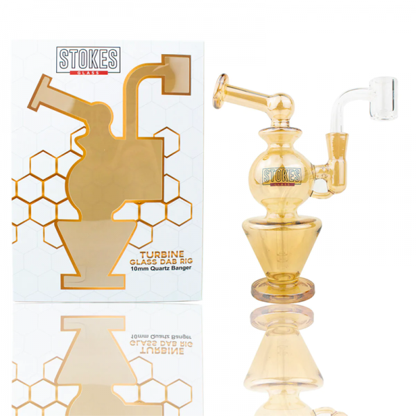 6 IN STOKES TURBINE "ORO EDITION" DAB RIG BANGER GLASS WATER PIPE