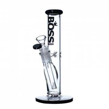 10 IN BOSS ROUND BASE STRAIGHT TUBE W/ICE GLASS WATER PIPE