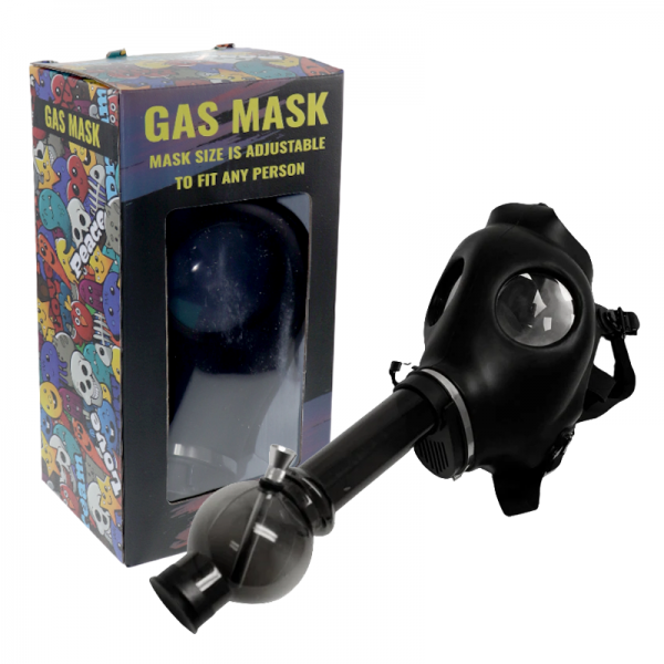 SILICONE GAS MASK W/ACRYLIC WATER PIPE