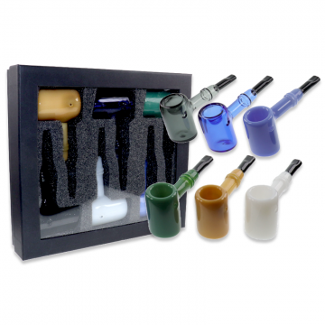5 IN HAMMER GLASS HAND PIPE 6CT/ASSORTED DISPLAY