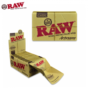 RAW CLASSIC ARTESANO 1 ¼ PAPERS + TIPS + TRAY - 15PK