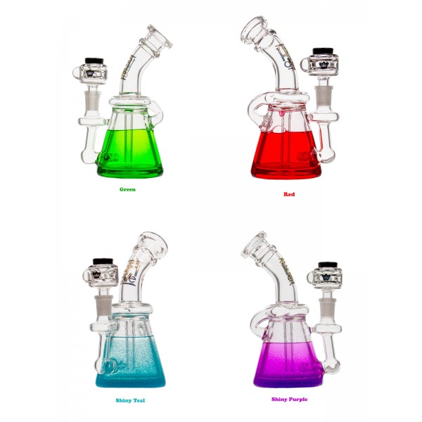 7 IN KRAVE RECYCLER FREEZABLE BENT NECK GLASS WATER PIPE