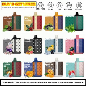 BIFFBAR LUX 5500 PUFFS DISPOSABLE VAPE 10CT/DISPLAY (LEATHER EDITION) (BUY 9 AND GET 1 FREE)