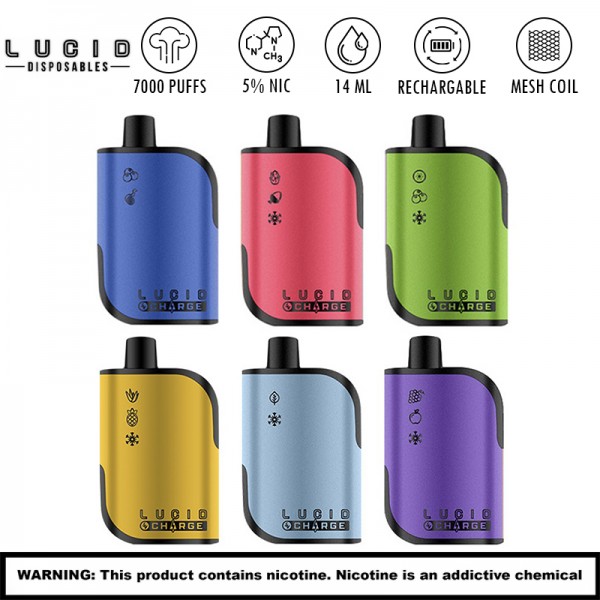 LUCID CHARGE 7000 PUFFS DISPOSABLE VAPE 10CT/DISPLAY