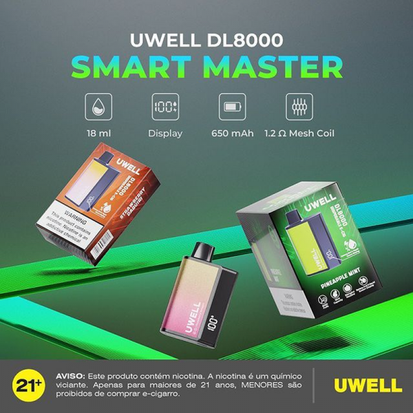 UWELL DL8000 SMART MASTER DISPOSABLE VAPE 5CT/DISPLAY