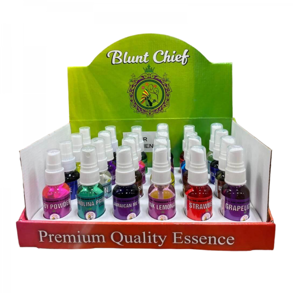 BLUNT CHIEF AIR FRESHNER SPRAY 24CT/ASSORTED FLAVORS DISPLAY