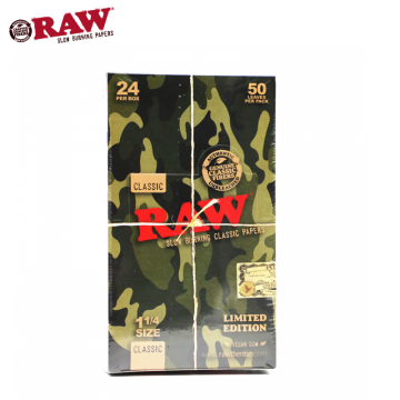 RAW CLASSIC 1¼ ROLLING PAPERS 50CT/24PK  ( CAMO LIMTED EDITION )
