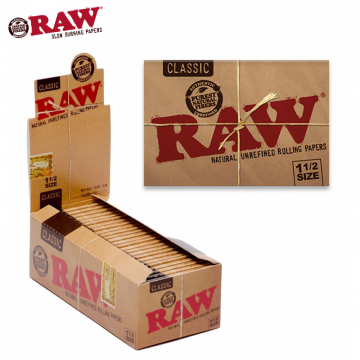RAW CLASSIC NATURAL 1½ ROLLING PAPERS 33CT/25PK