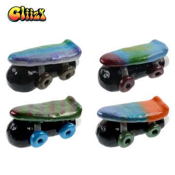 5 IN GLIIZY SNOW BOAT CLAY HAND PIPE