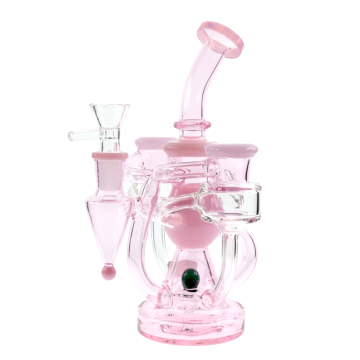 8 IN TRIPLE BERAL RECYCLER GLASS WATER PIPE