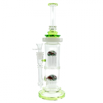 13 IN DOUBLE LEVEL 8 ARM TREE GLASS WATER PIPE