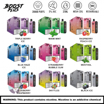 BOOST PLUS 20000 PUFFS DISPOSABLE VAPE 5CT/DISPLAY