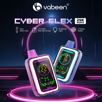 CYBER FLEX BY VABEEN® 25000 PUFFS TOUCH SCREEN DISPOSABLE VAPE 5CT/DISPLAY