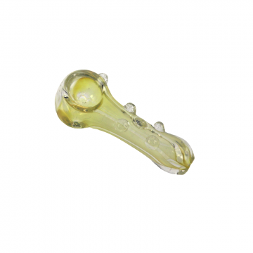 2.5 IN GOLD FUMED W/MARBLES GLASS HAND PIPE 5CT/PK