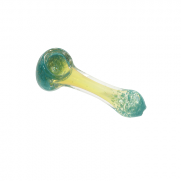 3.5 IN MIX COLORED HEAD AND TIP FRITTED GLASS HAND PIPE
