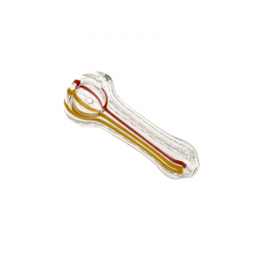 3.5 IN RASTA STRIPED ON GLASS HAND PIPE 5CT/PK