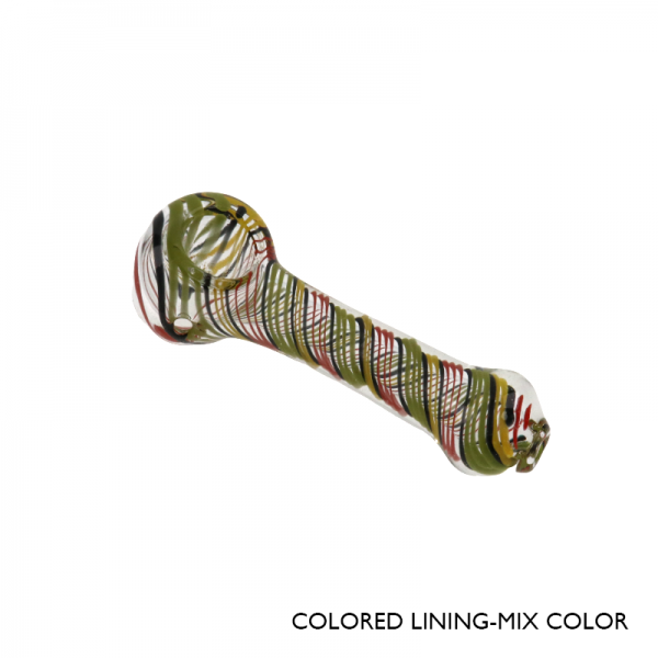 4.5 IN COLORED GLASS HAND PIPE 3CT/PK