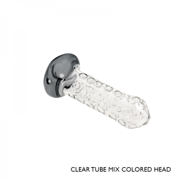 4.5 IN COLORED TUBE GLASS HAND PIPE 3CT/PK