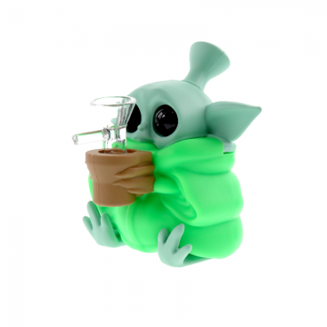4.5 IN PRINTED BABY YODA SILICONE WATER PIPE