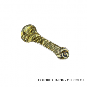 4 IN COLORED GLASS HAND PIPE 3CT/PK