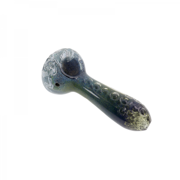 4 IN SWIRL DESIGN FRITTED DOTS GLASS HAND PIPE 3CT/PK