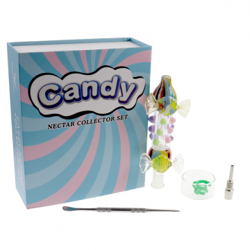 5 IN CANDY DESIGN GLASS NECTAR COLLECTOR 10mm SET