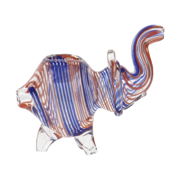 5 IN ELEPHANT DESIGN GLASS HAND PIPE 3CT/PK