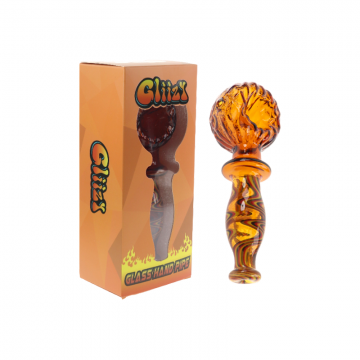 5 IN GLIIZY REVERSIBLE WIGWAG GLASS HAND PIPE
