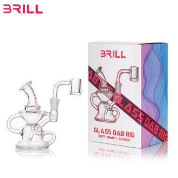 6.5 IN BRILL DAB RIG W/10MM MALE BANGER CLEAR MINI GLASS WATER PIPE