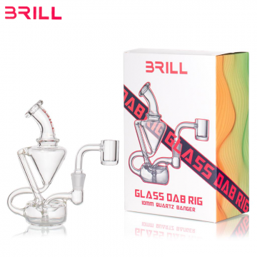 6.5 IN BRILL DAB RIG W/10MM MALE BANGER CLEAR MINI GLASS WATER PIPE