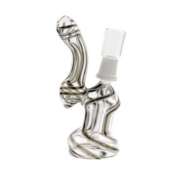 6 IN MIX STRIPS 14MM RIG GLASS BUBBLER PIPE