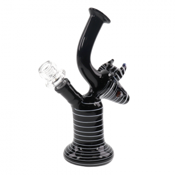 7 IN BENT NECK ASSORTED DESIGN GLASS WATER PIPE