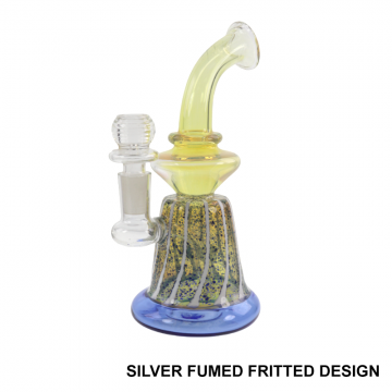 7 IN BENT NECK ASSORTED DESIGN GLASS WATER PIPE