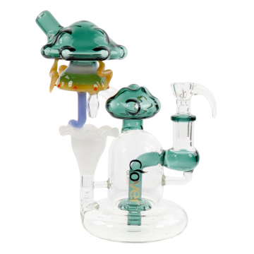 8 IN CLOVER GLASS FULLY RECYCLER GLASS WATER PIPE