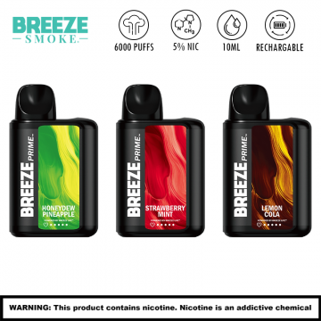 BREEZE PRIME EDITION 6000 PUFFS DISPOSABLE VAPE 50mg/5CT/DISPLAY