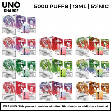 UNO CHARGE 5% SALT NICOTINE 13ml/5000 PUFFS DISPOSABLE DEVICES 10ct/DISPLAY