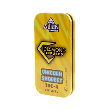 ALIEN EXOTICS DIAMOND INFUSED THC-A PRE ROLLS 1GM/3CT/5PK