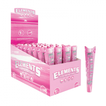 ELEMENTS ULTRA THIN PINK PRE ROLLED CONES