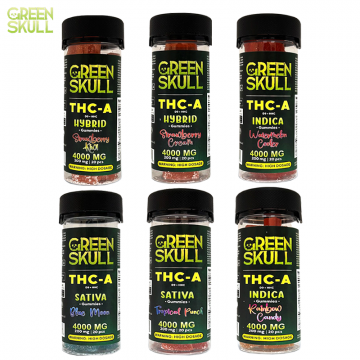 GREEN SKULL THC-A GUMMIES 4000MG/20CT/JAR