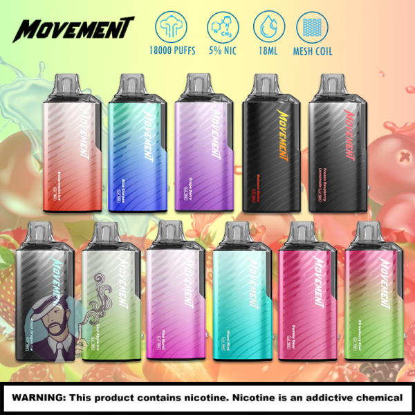MOVEMENT BY LOST VAPE 18000 PUFFS DISPOSABLE VAPE 5CT/DISPLAY