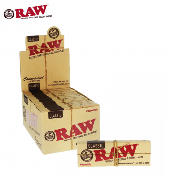 RAW CLASSIC CONNOISSEUR 1¼ PAPERS + TIPS - 24PK