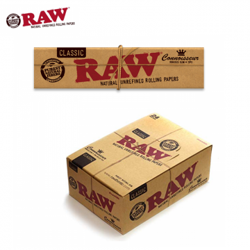 RAW CLASSIC CONNOISSEUR KING SIZE SLIM PAPERS + TIPS - 24CT/BOX
