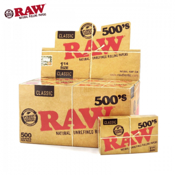 RAW CLASSIC NATURAL 1¼ ROLLING PAPERS 500s/20CT