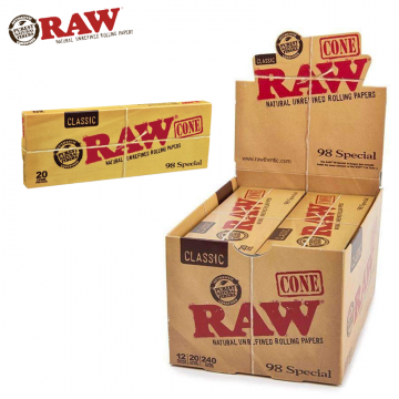 RAW CLASSIC 98 SPECIAL PRE-ROLLED CONES 20CT/12PK 