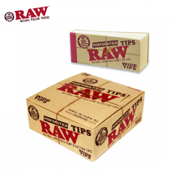 RAW NATURAL PERFORATED WIDE TIPS - 50CT PACK