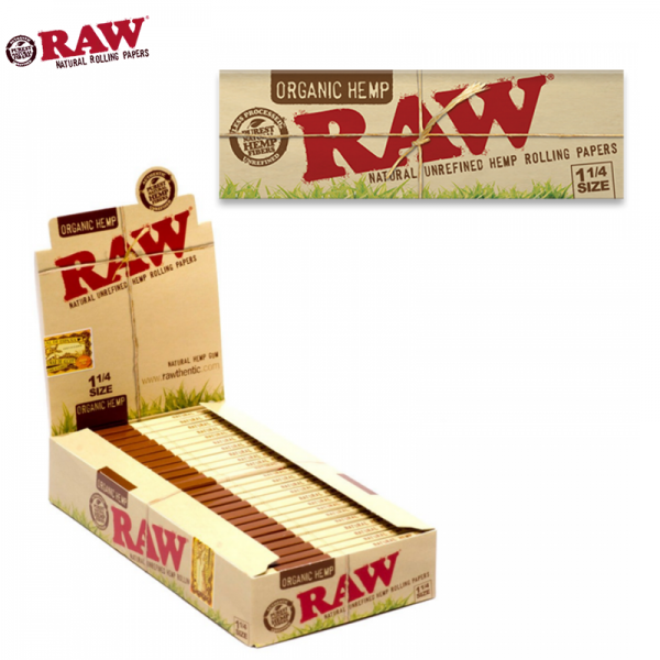 RAW ORGANIC 1¼ ROLLING PAPERS - 50CT/24PK