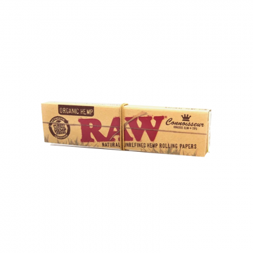 RAW ORGANIC CONNOISSEUR KING SIZE SLIM PAPERS + TIPS - 24pk