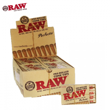 RAW PRE-ROLLED PERFECTO CONE TIPS - 21CT/20PK